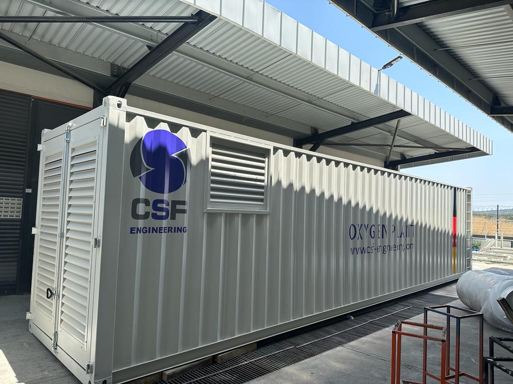 Originalcontainer der PSA-Sauerstoffanlage von CSF Engineering